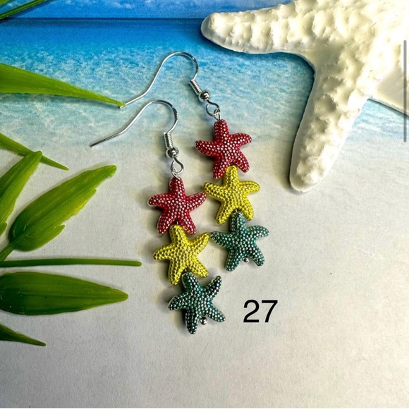 3/$20 Starfish and Frosted Glass Earrings - Pick Your Fave! - Picture 12 of 13